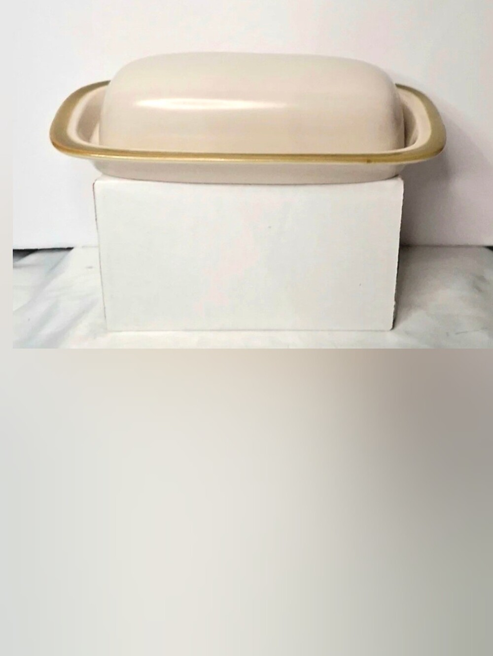 Spring Bouquet Stoneware Covered Butter Dish 2PC Lid & Base Hand Decorated Japan